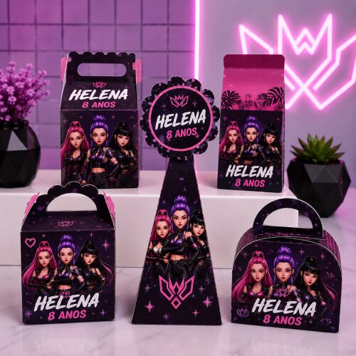 Kit Festa Guerreiras do K-Pop Personalizado - 20 unidades