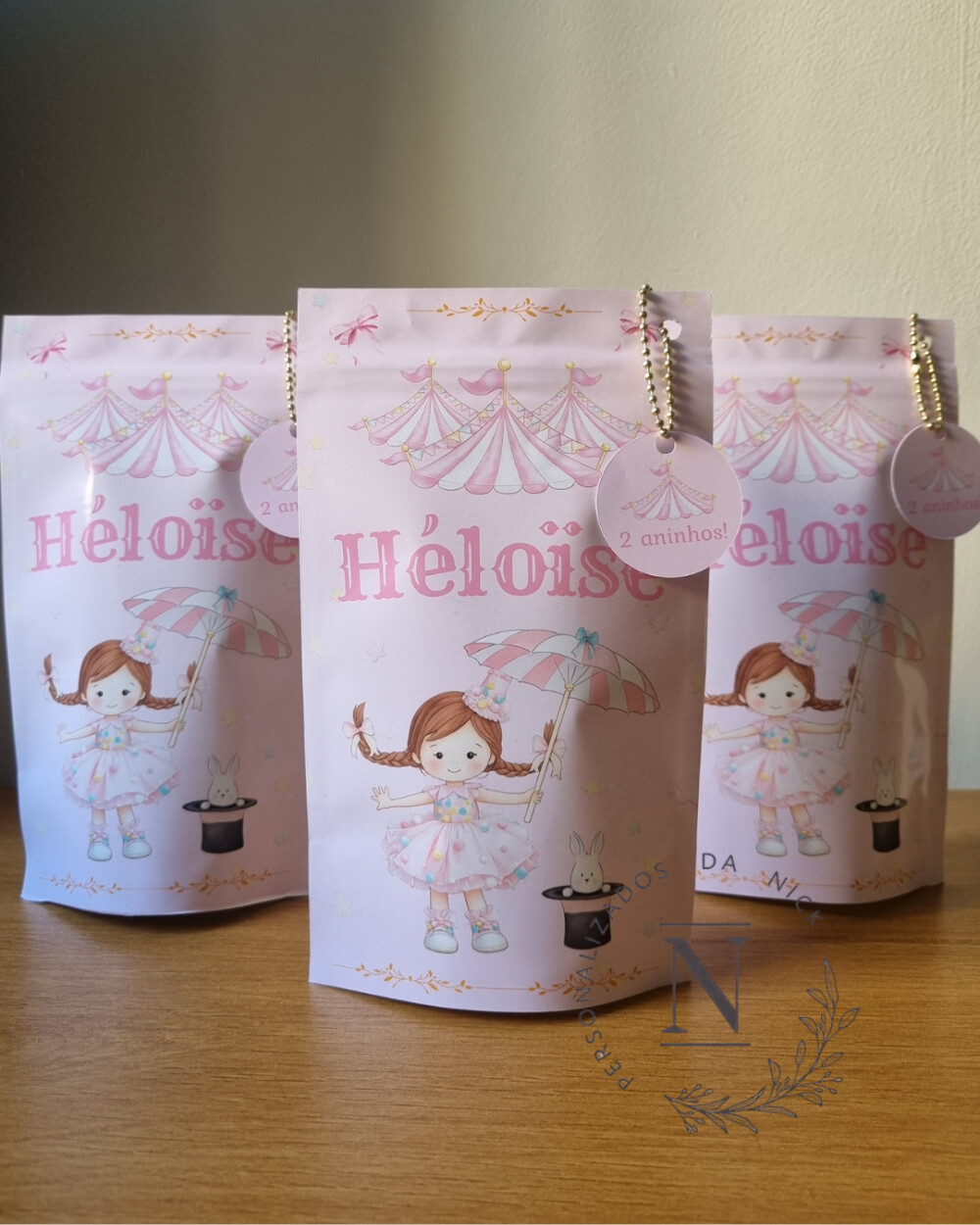 Saco Zip Lock 12x20 Lembrancinha Circo Rosa