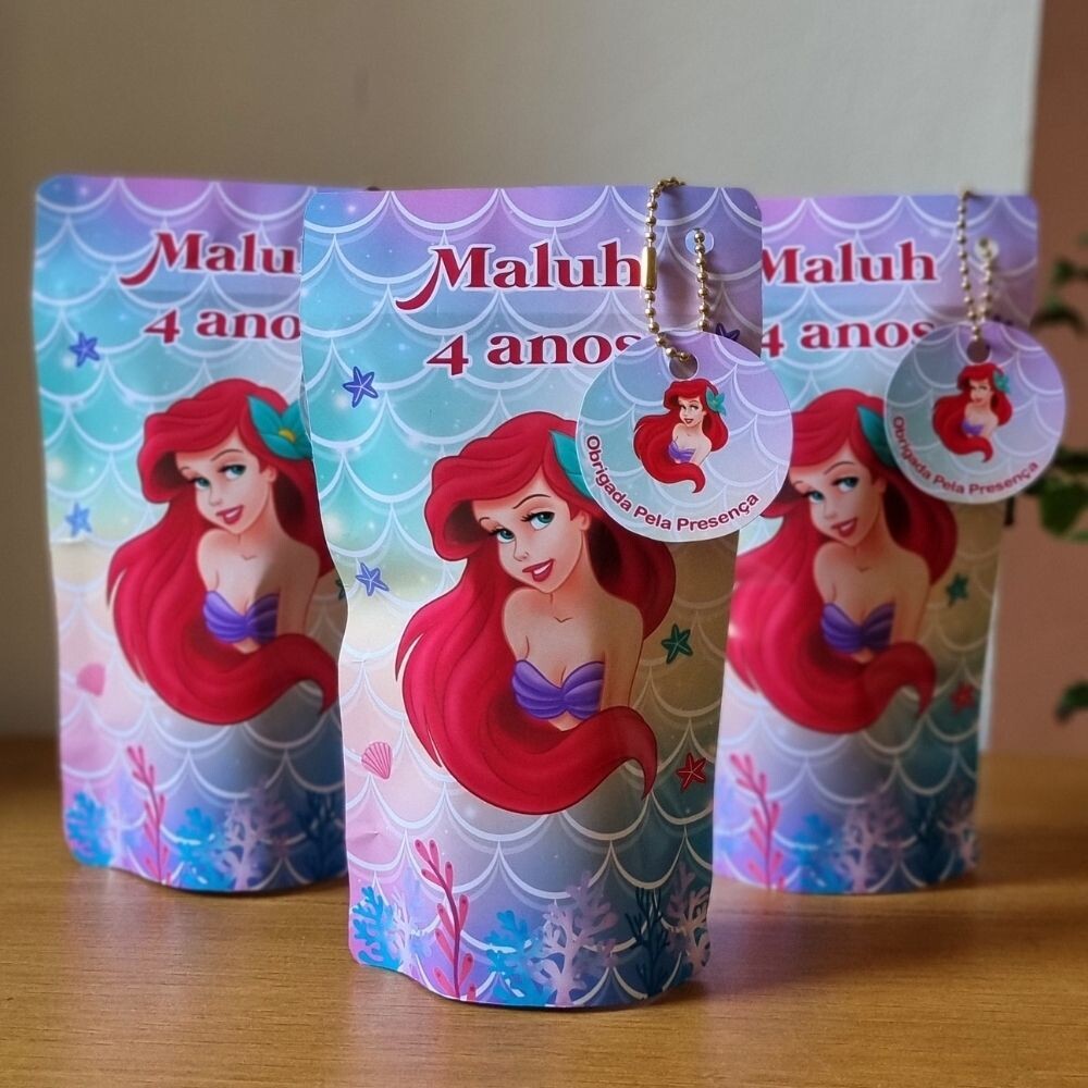Saco Zip Lock 10x17 Lembrancinha Ariel