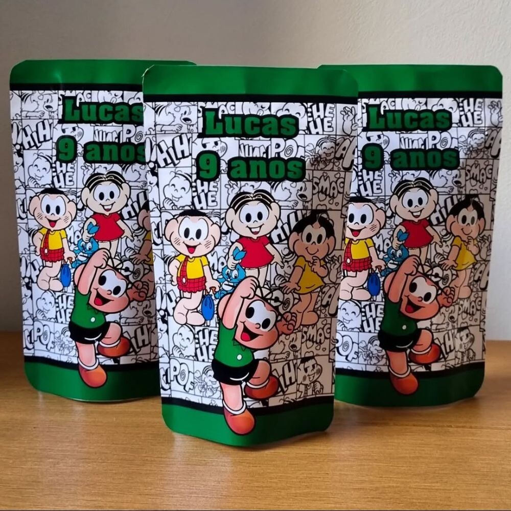 Saco Zip Lock 10x17 Lembrancinha cebolinha