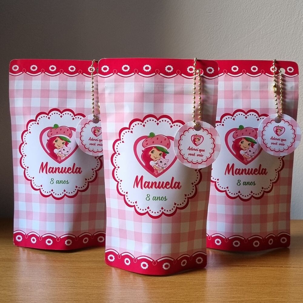 Saco Zip Lock 10x17 Lembrancinha Moranguinho