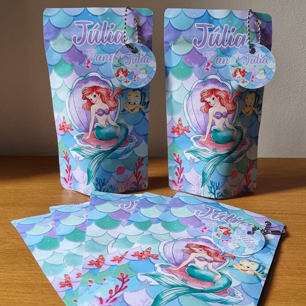 Saco Zip Lock 10x17 Lembrancinha Ariel