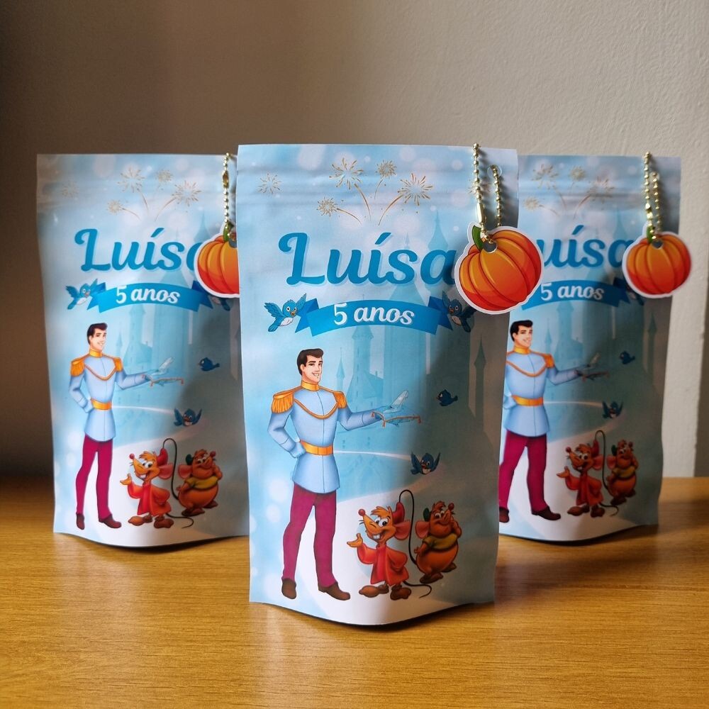Saco Zip Lock 12x20 Lembrancinha cinderela