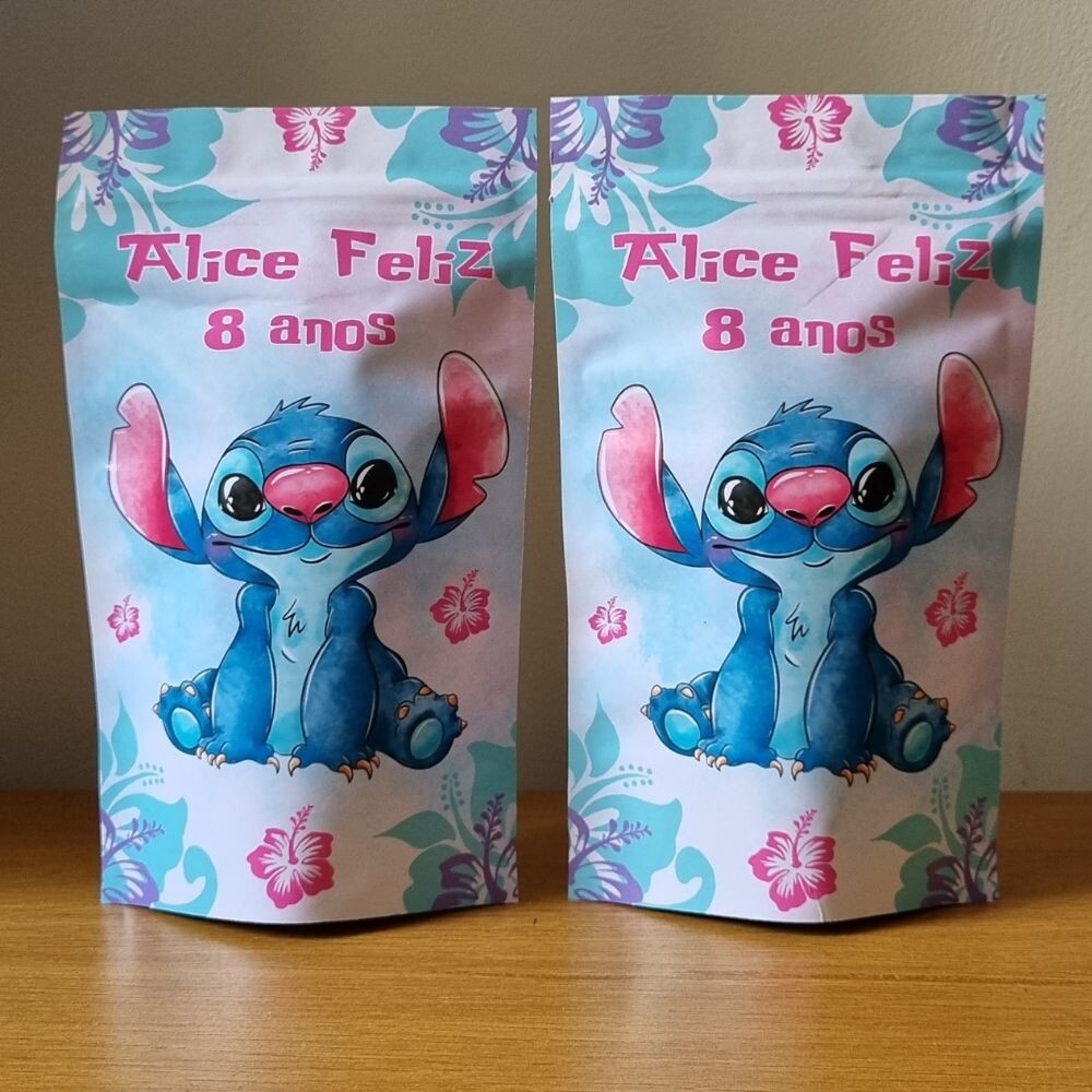 Saco Zip Lock 12x20 Lembrancinha Stitch