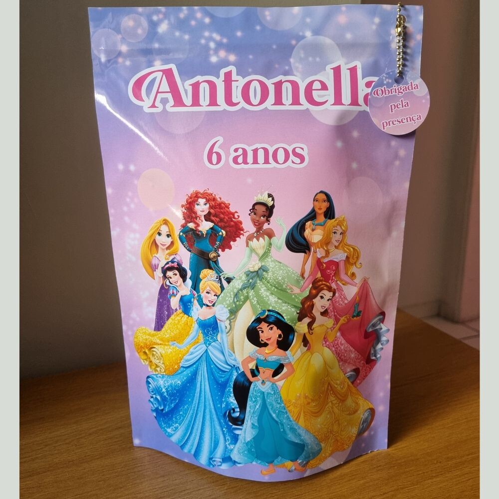 Saco Zip Lock 12x20 Lembrancinha As princesas