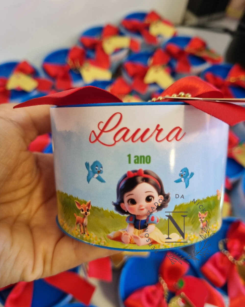 Lembrancinha Branca de neve  tubolata 5x8
