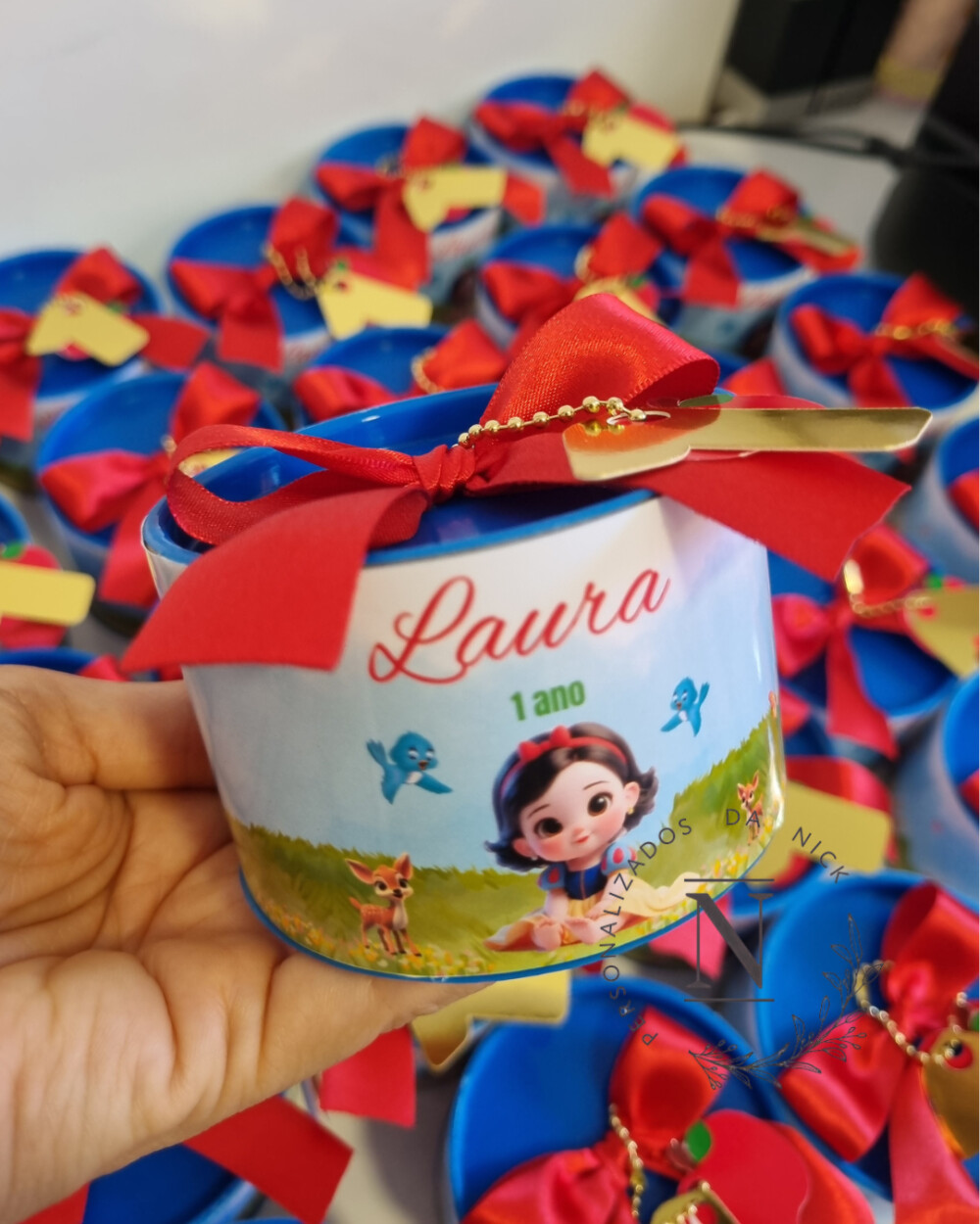 Lembrancinha Branca de neve  tubolata 5x8