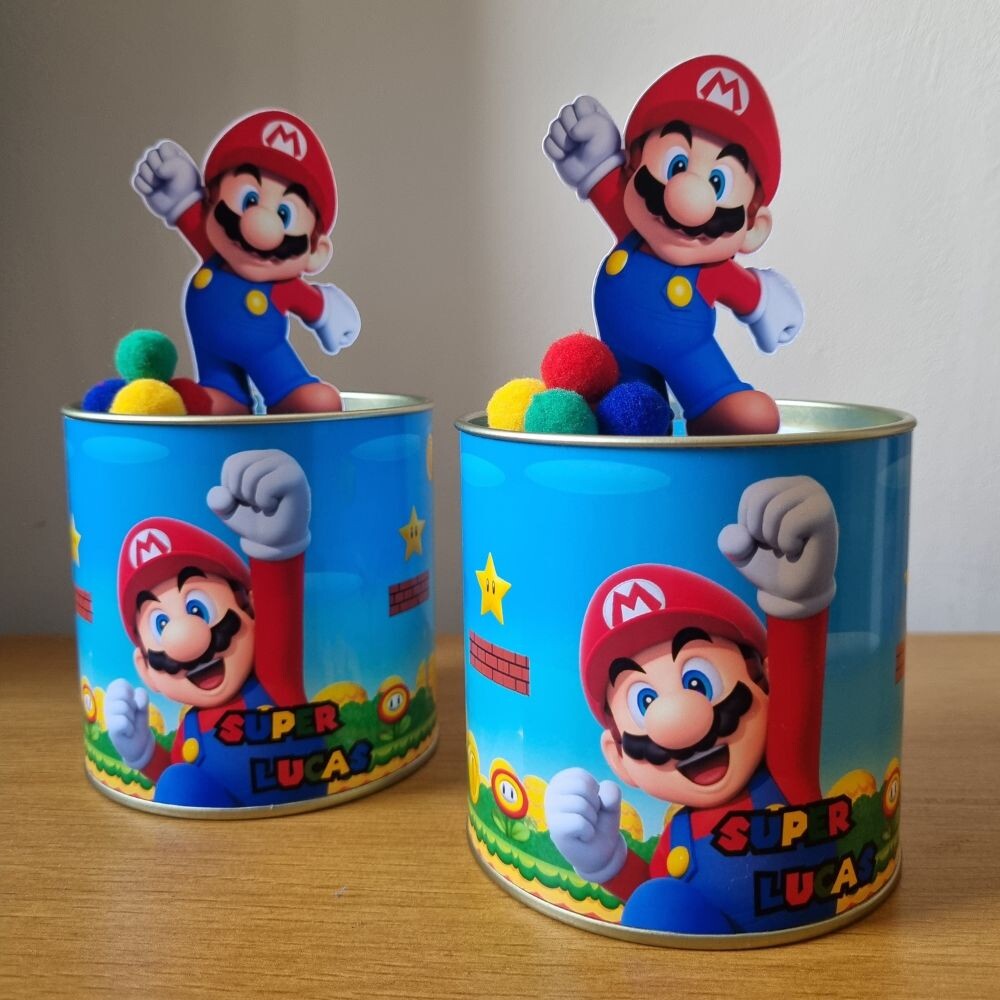 lembrancinha super Mario tubolata 9x9 com aplique 3D