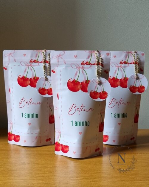 Saco Zip Lock 10x17 Lembrancinha Cerejinha