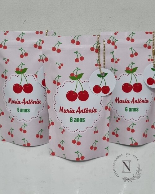 Saco Zip Lock 10x17 Lembrancinha Cerejinha