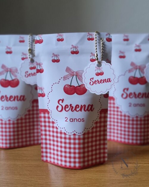 Saco Zip Lock 10x17 Lembrancinha Cerejinha