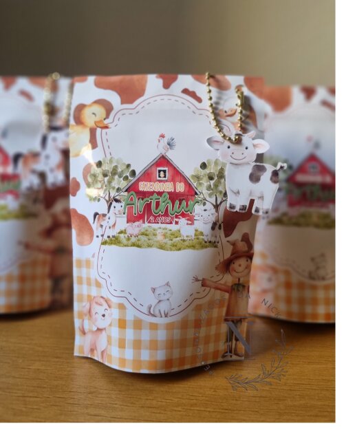 Saco Zip Lock 10x14 Lembrancinha Fazendinha