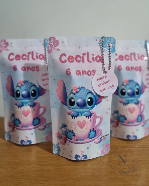 Saco Zip Lock 12x20 Lembrancinha Stitch