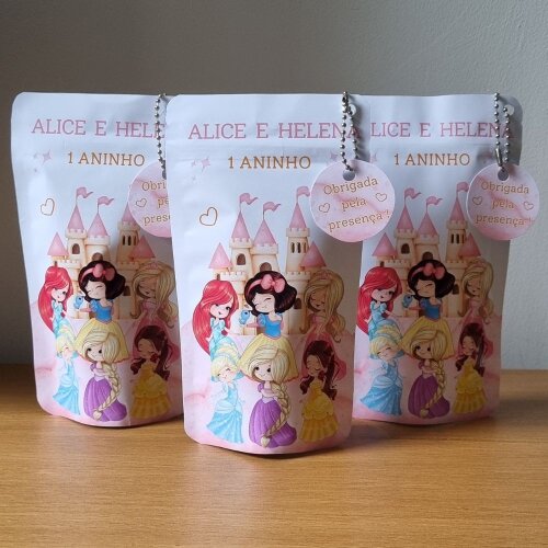 Saco Zip Lock 10x17 Lembrancinha as princesas