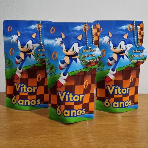 Saco Zip Lock 10x17 Lembrancinha sonic