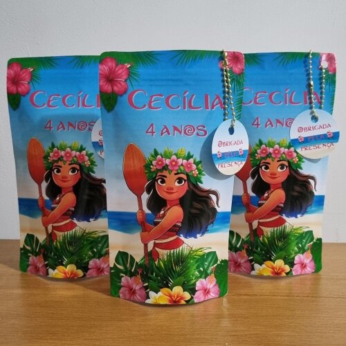 Saco Zip Lock 10x17 Lembrancinha Moana