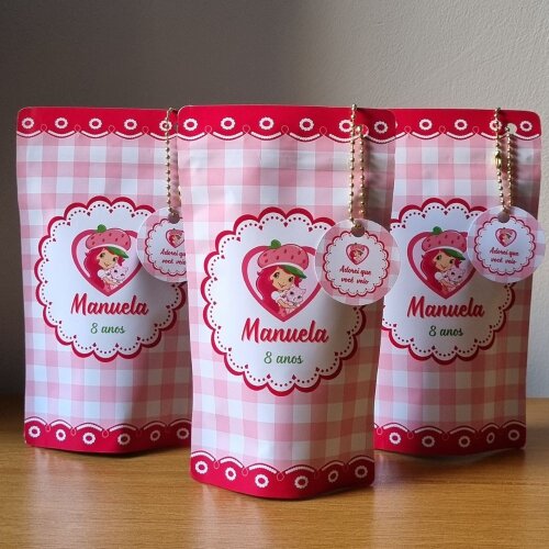 Saco Zip Lock 10x17 Lembrancinha Moranguinho