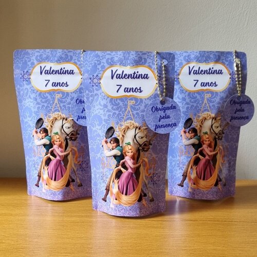 Saco Zip Lock 10x17 Lembrancinha rapunzel