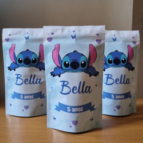 Saco Zip Lock 12x20 Lembrancinha Stitch