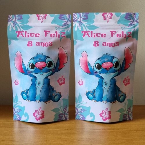Saco Zip Lock 12x20 Lembrancinha Stitch