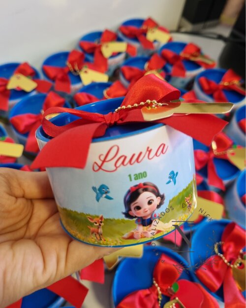 Lembrancinha Branca de neve  tubolata 5x8