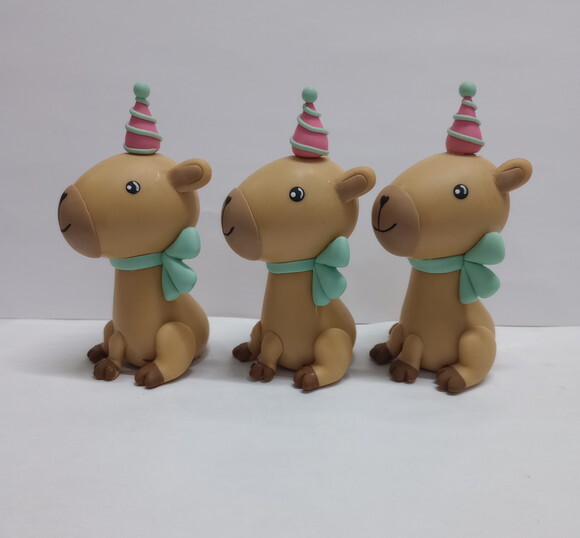 Aplique Capivara em Biscuit