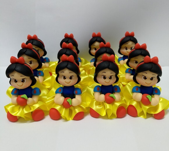 Apliques branca de neve em biscuit