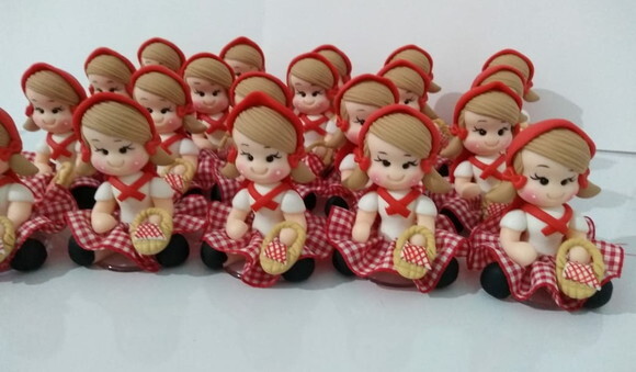 Apliques chapeuzinho vermelho em biscuit