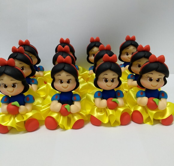 Apliques branca de neve em biscuit