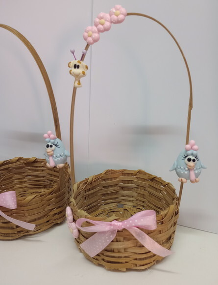 Cesta Centro de Mesa Galinha Pintadinha Candy Color