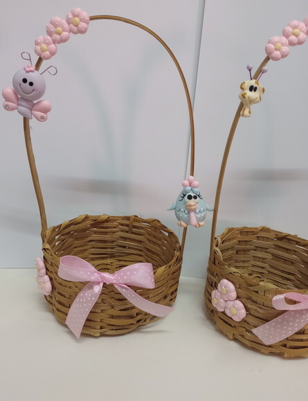Cesta Centro de Mesa Galinha Pintadinha Candy Color