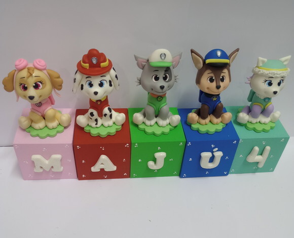Cubos Decorados Patrulha Canina em Biscuit