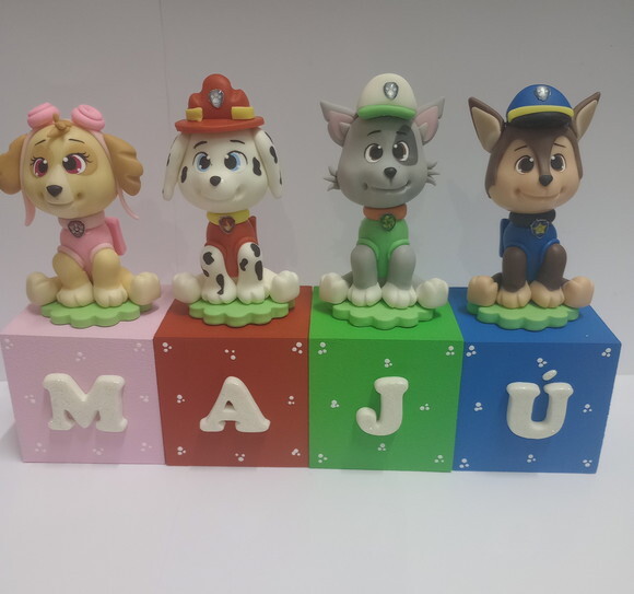 Cubos Decorados Patrulha Canina em Biscuit