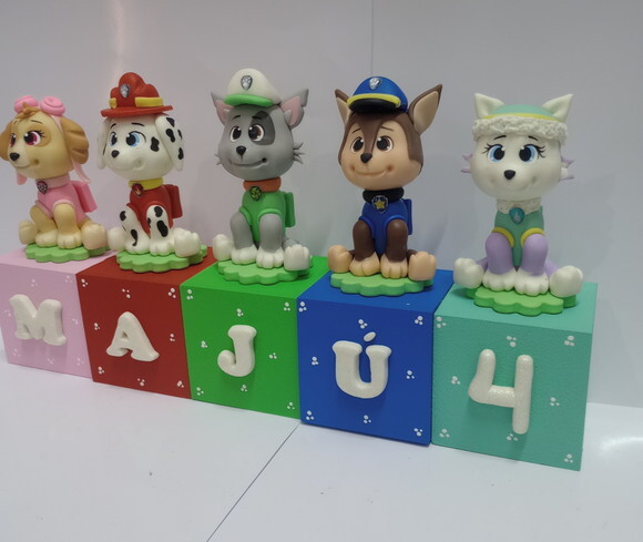 Cubos Decorados Patrulha Canina em Biscuit