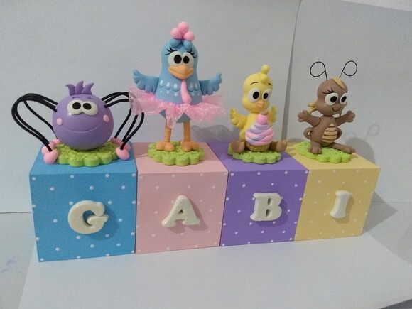 Cubos Decorados Tema Galinha Pintadinha Candy Color