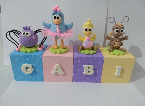 Cubos Decorados Tema Galinha Pintadinha Candy Color