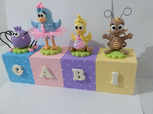 Cubos Decorados Tema Galinha Pintadinha Candy Color