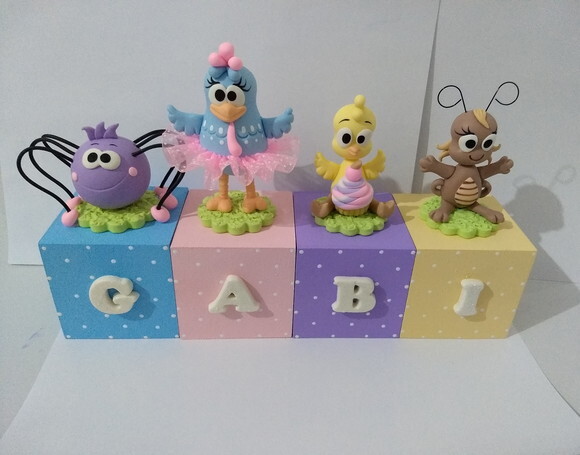 Cubos Decorados Tema Galinha Pintadinha Candy Color