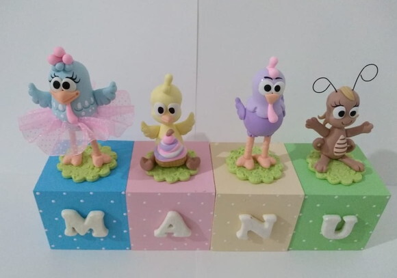 Cubos Decorados Tema Galinha Pintadinha Candy Color