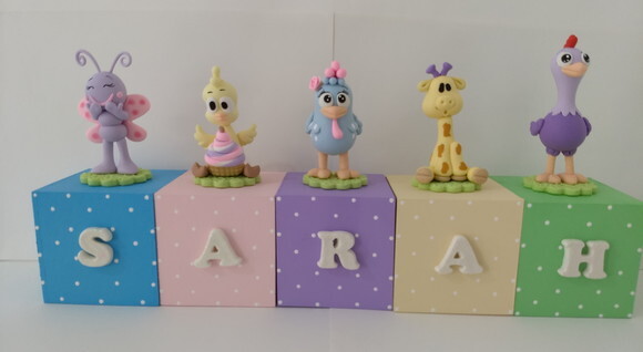 Cubos Decorados Tema Galinha Pintadinha Candy Color