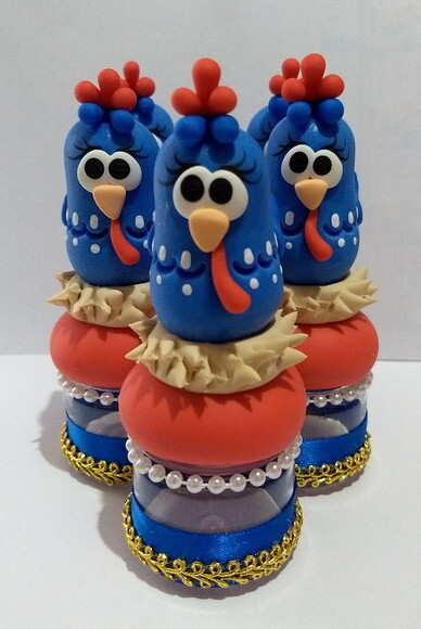 Lembrancinha galinha pintadinha potinho de geleia