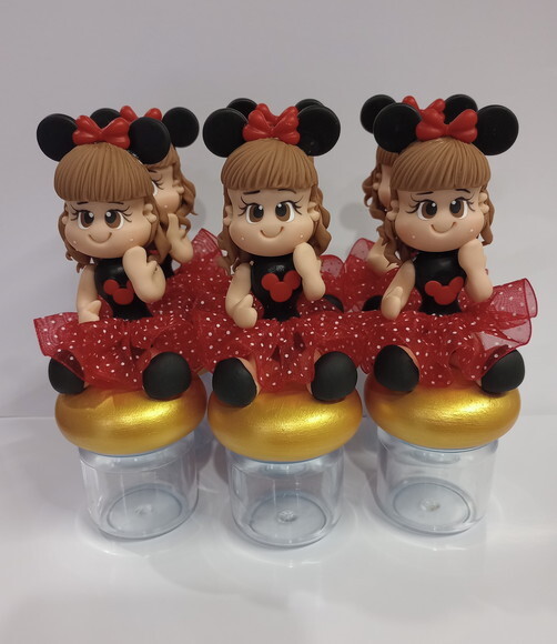 Lembrancinhas Menina Minnie em Biscuit