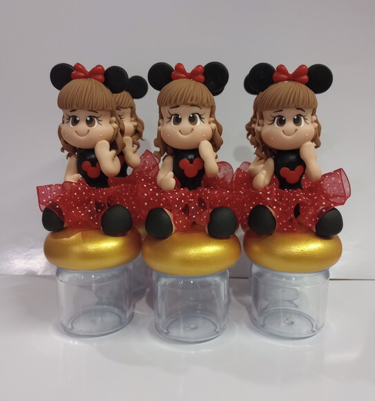 Lembrancinhas Menina Minnie em Biscuit