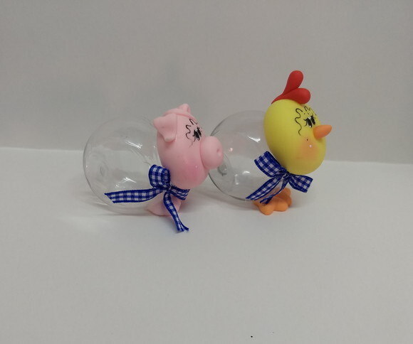 Mini baleiro tema fazendinha em biscuit