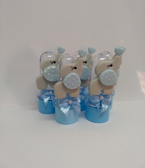 Mini tubete elefantinho em biscuit