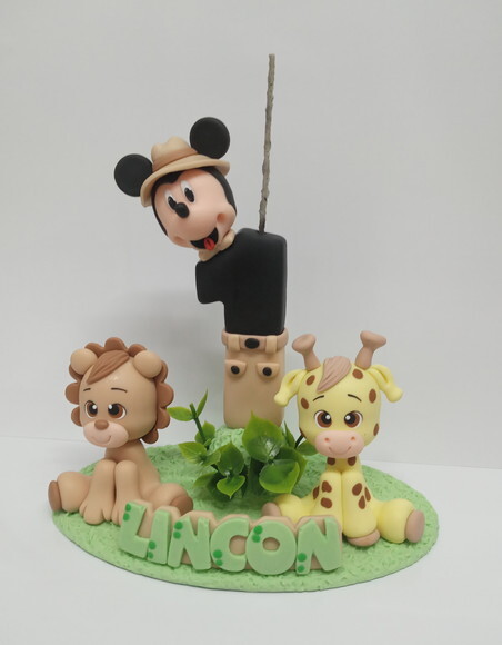 Topo de bolo Mickey safari