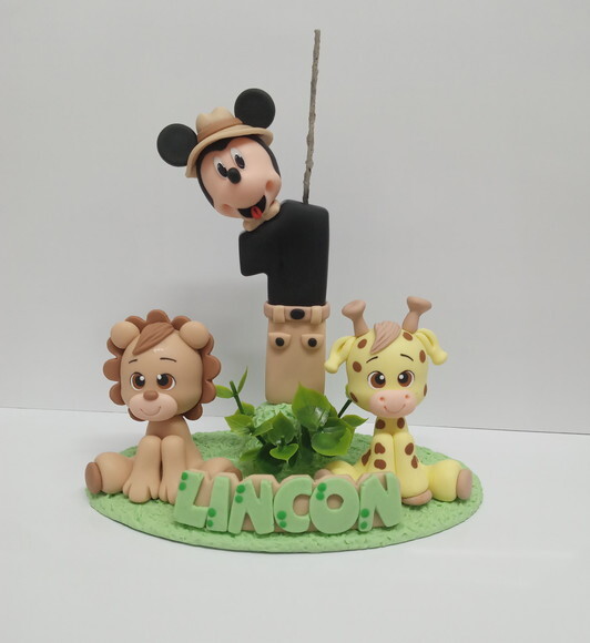Topo de bolo Mickey safari