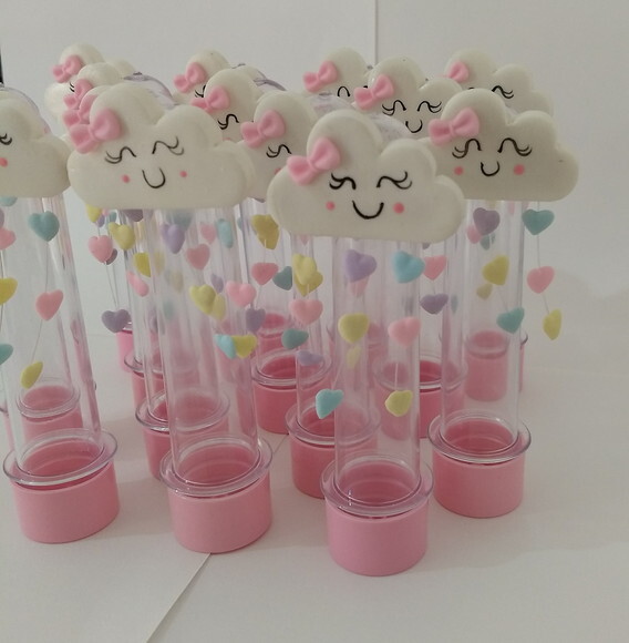 Tubete chuva de amor em biscuit
