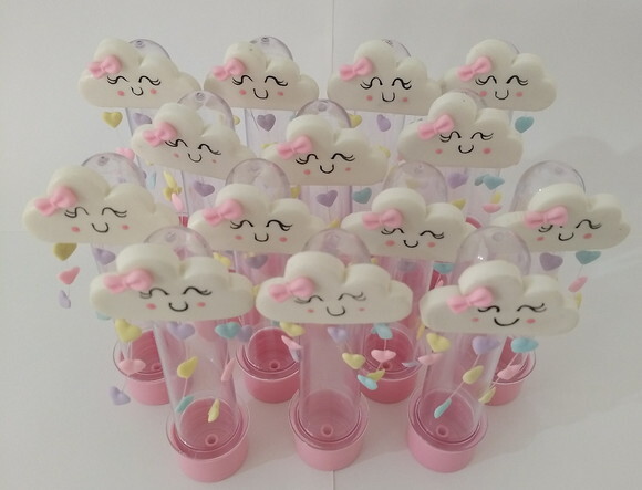 Tubete chuva de amor em biscuit