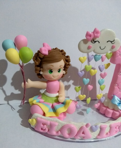 Vela chuva de amor em biscuit